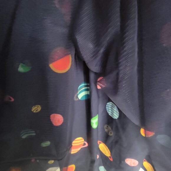 ✨cat & jack Size L(10/12) big girls dress sleeve less blue pink planets theme - Picture 7 of 7